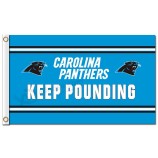 Benutzerdefinierte hoch-End nfl carolina panther 3'x5 'polyester fahnen zwei logo halten pochen