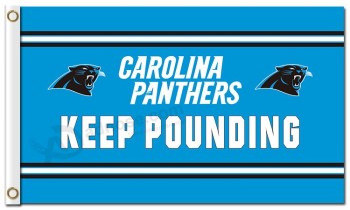 Custom high-end NFL Carolina Panthers 3'x5' polyester flags two logo keep pounding