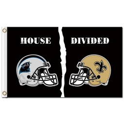Custom high-end NFL Carolina Panthers 3'x5' polyester flags divided with saints