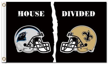 Custom high-end NFL Carolina Panthers 3'x5' polyester flags divided with saints