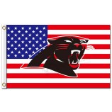 Benutzerdefinierte hoch-Ende nfl Carolina Panther 3'x5 'Polyester kennzeichnet uns Flagge mit transparentem Logo