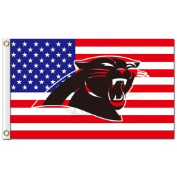 Custom high-end NFL Carolina Panthers 3'x5' polyester flags US flag with transparent logo