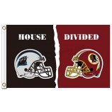 Nfl carolina panther 3'x5 'polyester flaggen mit redskins geteilt