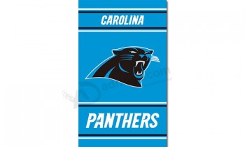 NFL Carolina Panthers 3'x5' polyester flags vertical with stripe up and down