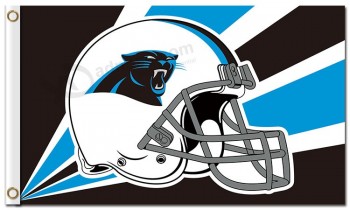 Nfl carolina panteras 3'x5 'poliéster bandeiras capacete branco