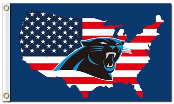 NFL Carolina Panthers 3'x5' polyester flags logo US map