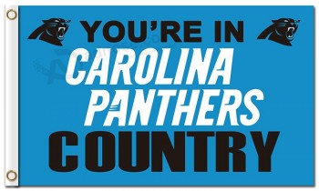 Nfl carolina panthers 3'x5 'drapeaux en polyester panthères country