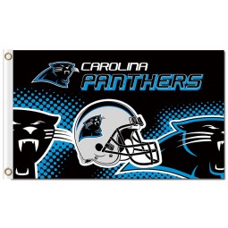 NFL Carolina Panthers 3'x5' polyester flags logo with helmet
