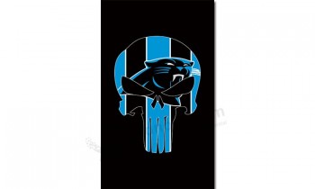 NFL Carolina Panthers 3'x5' polyester flags skull