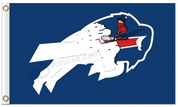 El búfalo nfl factura el logotipo de la nieve de las banderas de poliéster de 3'x5 '
