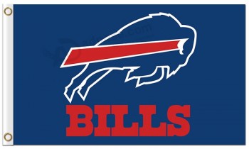 Nfl buffalo는 3'x5 '폴리 에스테르 깃발로 큰 로고가 새겨 져 있습니다