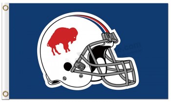 El búfalo nfl factura el logotipo viejo del casco de las banderas del poliéster de 3'x5 '