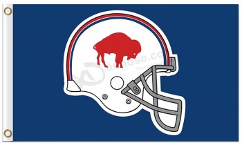 El búfalo nfl factura el casco del logotipo viejo de las banderas del poliéster de 3'x5 '