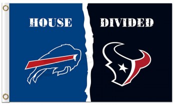 NFL Buffalo Bills 3'x5' polyester flags divided with texans