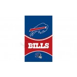 Nfl Buffalo Bills 3'x5 'Polyester Flags Logo und Helm auf und ab