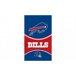 Nfl Buffalo Bills 3'x5 'Polyester Flags Logo und Helm auf und ab