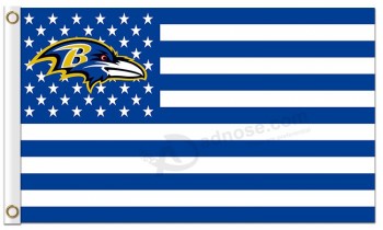 Nfl corbeaux baltimore 3 'x 5' drapeaux en polyester étoiles rayées