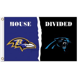 Nfl baltimore ravens 3'x5 'casa de bandeiras de poliéster dividida com panteras