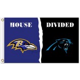 Nfl baltimore ravens 3'x5 'polyester fahnen haus geteilt mit panther