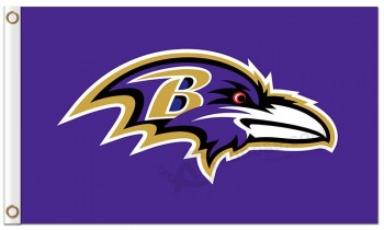 定制高-结束nfl baltimore ravens 3'x5'涤纶旗帜标志紫色