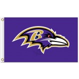Benutzerdefinierte hoch-Ende nfl baltimore Raben 3'x5 'Polyester Flaggen Logo lila