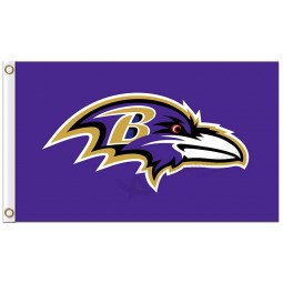 Benutzerdefinierte hoch-Ende nfl baltimore Raben 3'x5 'Polyester Flaggen Logo lila