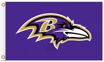 Custom high-end NFL Baltimore Ravens 3'x5' polyester flags logo purple