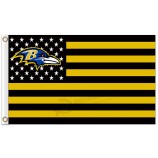 Benutzerdefinierte hoch-Ende nfl Baltimore Raben 3'x5 'Polyester Fahnen Sterne Streifen dunkelgelb