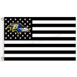 Benutzerdefinierte hoch-Ende nfl baltimore Raben 3'x5 'Polyester Fahnen Sterne Streifen dunkelweiß