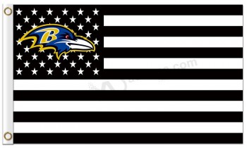 Custom high-end NFL Baltimore Ravens 3'x5' polyester flags stars stripes dark white