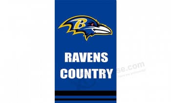 Alto personalizzato-End nfl baltimore ravens 3'x5 'bandiere in poliestere ravens country