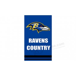 Benutzerdefinierte hoch-Ende nfl Baltimore Raben 3'x5 'Polyester Fahnen Raben Land