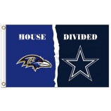 Benutzerdefinierte hoch-Ende nfl baltimore Raben 3'x5 'Polyester Fahnen mit Cowboys geteilt