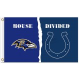 Benutzerdefinierte hoch-Ende nfl baltimore ravens 3'x5 'Polyesterfahnen geteilt mit Colts