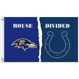 Custom high-end NFL Baltimore Ravens 3'x5' polyester flags divided with colts