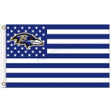 Benutzerdefinierte hoch-Ende nfl Baltimore Raben 3'x5 'Polyester Fahnen Sterne Streifen blau
