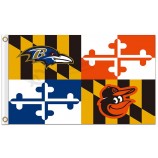 Benutzerdefinierte hoch-Ende nfl baltimore ravens 3'x5 'Polyesterflaggen mit Baltimore Orioles