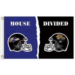 NFL Baltimore Ravens 3'x5' polyester flags house divided with Jaguars for sale