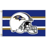 Benutzerdefinierte hoch-End nfl Baltimore Raben 3'x5 'Polyester Fahnen Helm mit Streifen
