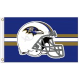 Haut personnalisé-Fin nfl corbeaux de baltimore 3 'x 5' drapeaux de polyester rayés au milieu
