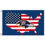 Benutzerdefinierte hoch-Ende nfl Baltimore Raben 3'x5 'Polyester kennzeichnet uns Karte