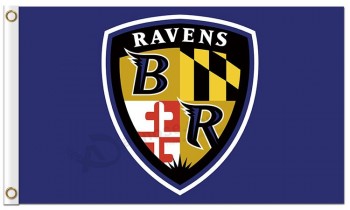 изготовленный под заказ высокий-End nfl baltimore ravens 3'x5 'полиэфирные флаги с логотипом
