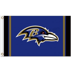 Benutzerdefinierte hoch-Ende nfl baltimore ravens 3'x5 'Polyester kennzeichnet vertikale sripes