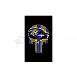 Benutzerdefinierte hoch-Ende nfl Baltimore Raben 3'x5 'Polyester Flaggen Schädel