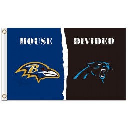 Benutzerdefinierte hoch-Ende nfl Baltimore Raben 3'x5 'Polyester Fahnen Haus geteilt