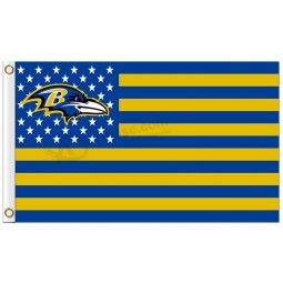 Benutzerdefinierte hoch-Ende nfl Baltimore Raben 3'x5 'Polyester Fahnen Sterne Streifen