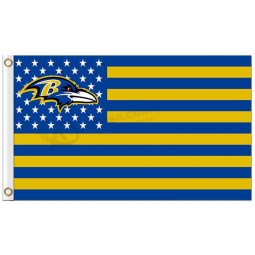 Custom high-end NFL Baltimore Ravens 3'x5' polyester flags stars stripes