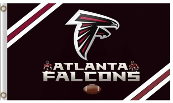 Custom high-end NFL Atlanta Falcons3'x5' polyester flag with two lines at corners