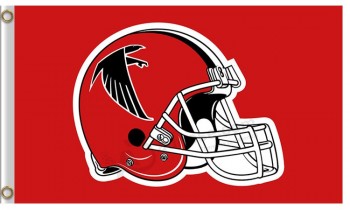 맞춤형 높이-끝 nfl atlanta falcons3'x5 '폴 리 에스테 르 플래그 헬멧 flatwise 빨간색