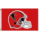 Benutzerdefinierte hoch-Ende nfl atlanta falcons3'x5 'Polyester Flaggenhelme flatwise rot